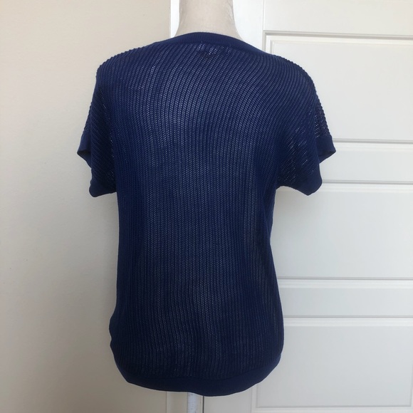 Forever 21 Mesh Top Royal Blue Size S - Picture 5 of 7